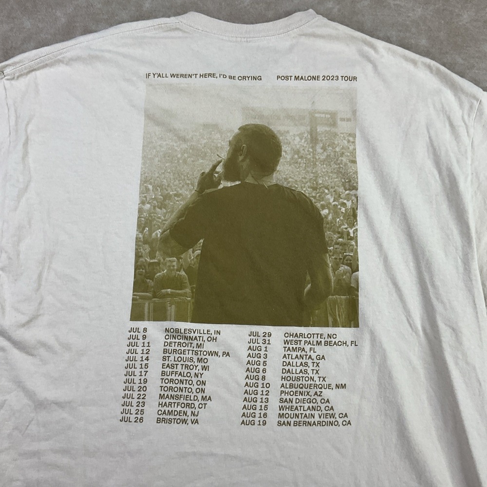 Post Malone T-Shirt Sz 2XL Austin 2023 Tour If Y'all Weren't Here I'd Be Crying - Picture 8 of 10